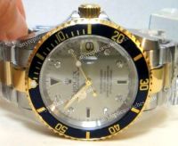 Classic Model Rolex 2-Tone Silver Face w/Black Bezel Replica Watch